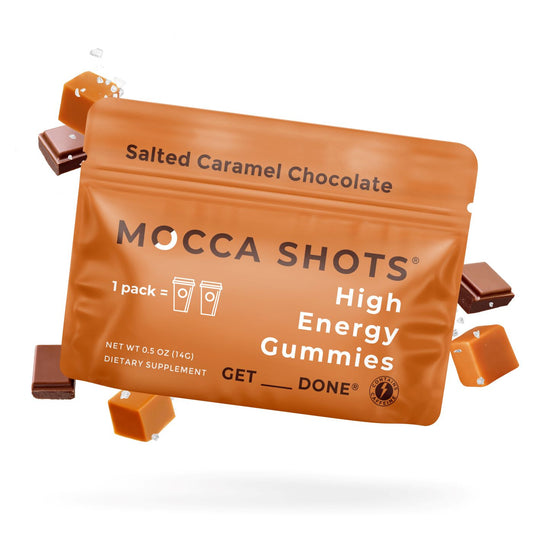 Mocca Shots Energy Gummies with Caffeine | 12-Pack - Salted Caramel Chocolate