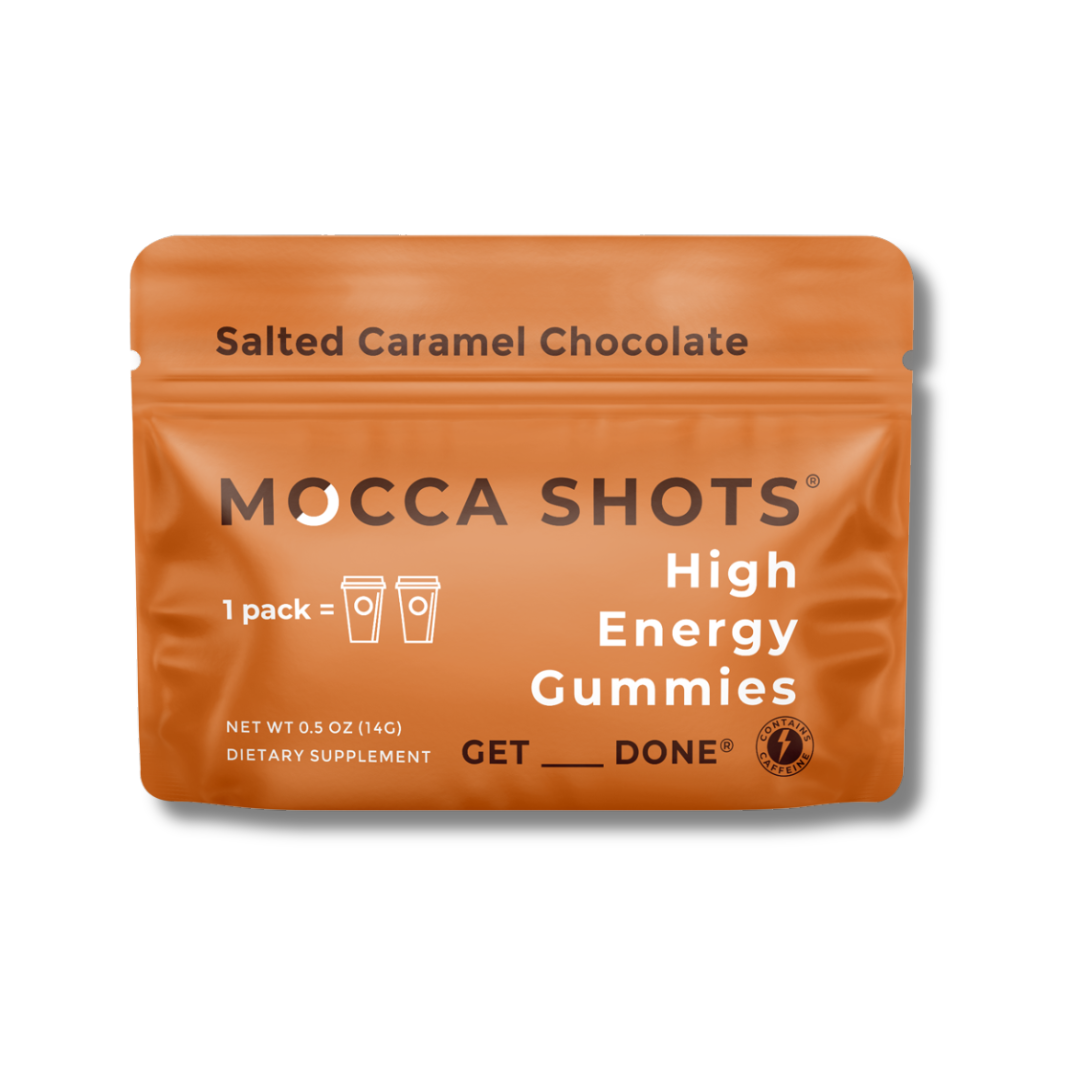 Mocca Shots Energy Gummies with Caffeine | 12-Pack - Salted Caramel Chocolate