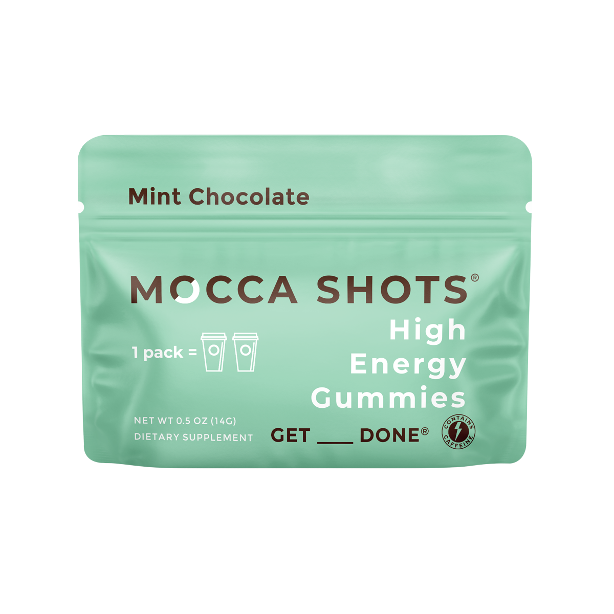 Mocca Shots Energy Gummies with Caffeine | 12-Pack - Mint Chocolate