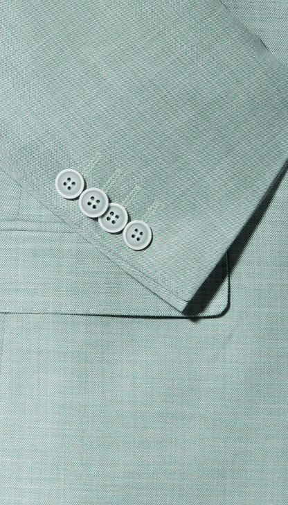 Slim Fit Two Button 3-Piece Sharkskin Business Suit – Moss Green