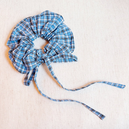 My Dear Preppy Plaid Tailed Hair Scrunch