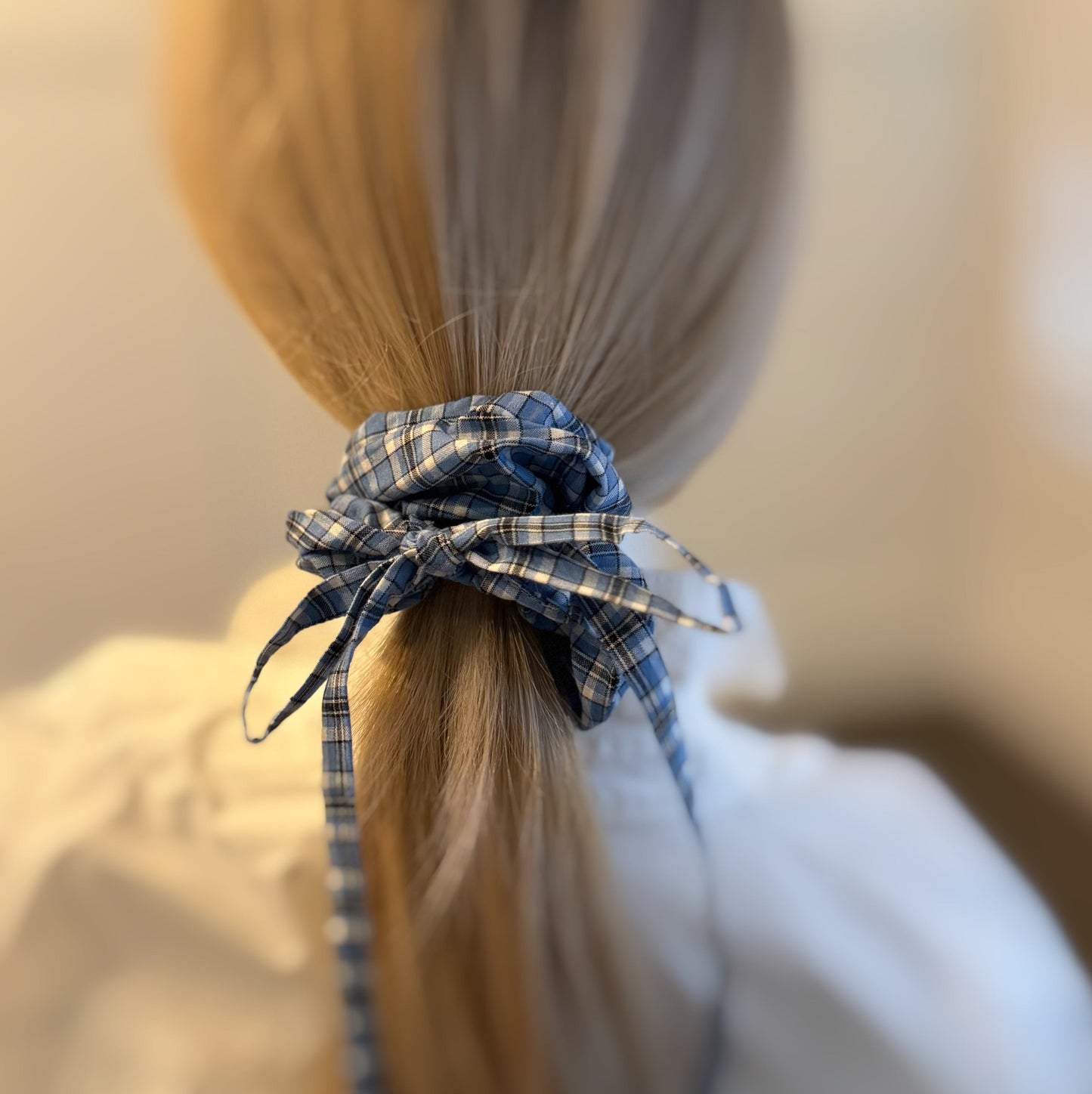My Dear Preppy Plaid Tailed Hair Scrunch