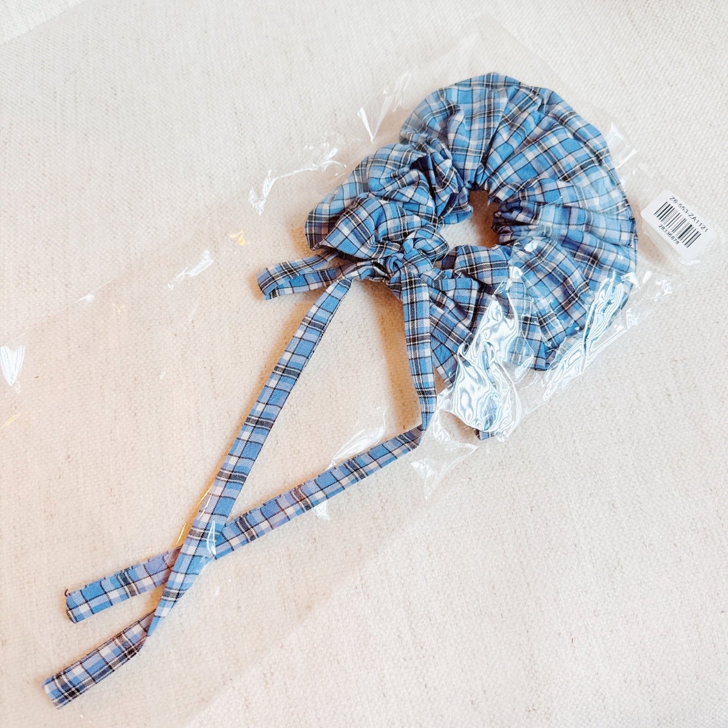My Dear Preppy Plaid Tailed Hair Scrunch