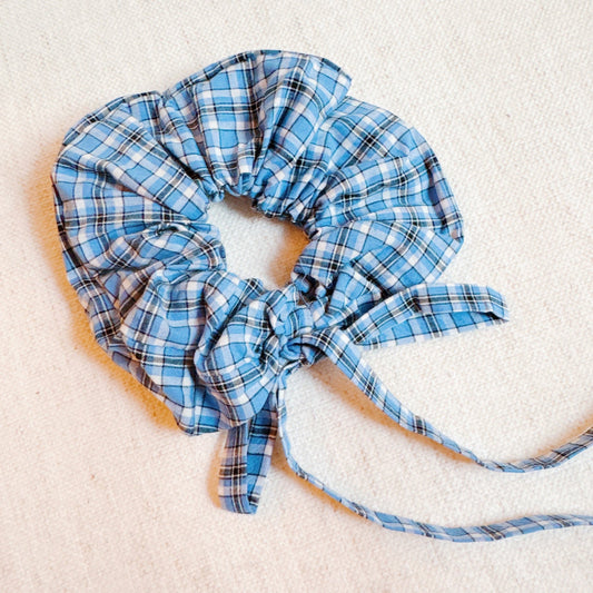 My Dear Preppy Plaid Tailed Hair Scrunch