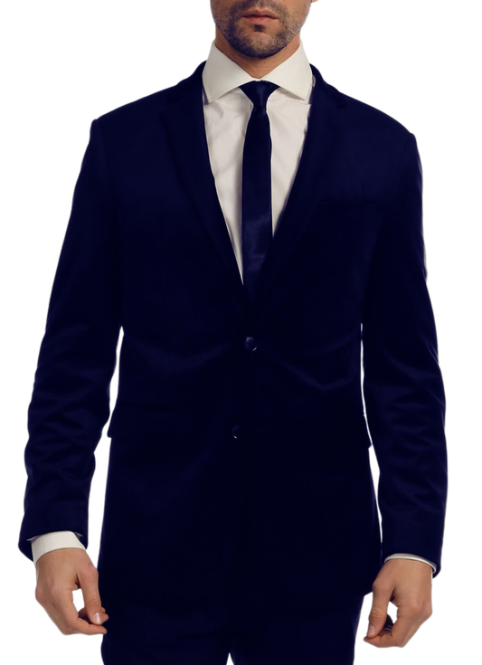 Ferrecci Men's Navy MARQUEE Velvet Blazer