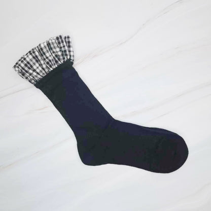 Oh So Chic Plaid Ruffle Top Socks