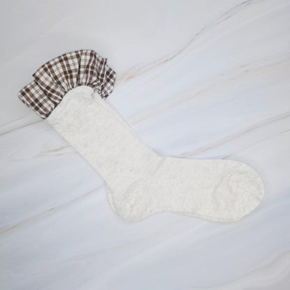 Oh So Chic Plaid Ruffle Top Socks