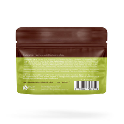 Mocca Shots Energy Gummies with Caffeine | 12-Pack - Coconut Pineapple