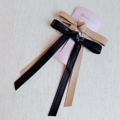 Preppy Structured Bow Hair Clip Set of 2