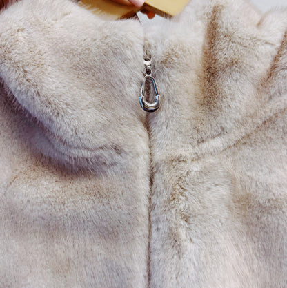 Real Feel Faux Mink Hooded Vest