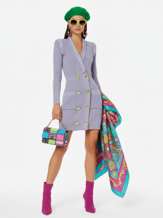 Retro Knitted Hepburn Dress for Women, Greenwich Village, BYMANYC New York.