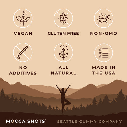 Mocca Shots Energy Gummies with Caffeine | 12-Pack - Dutch Chocolate