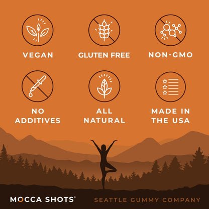 Mocca Shots Energy Gummies with Caffeine | 12-Pack - Salted Caramel Chocolate