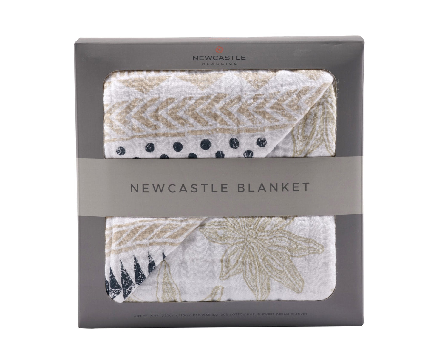 Pyramid and Boho Fields Cotton Muslin Newcastle Blanket