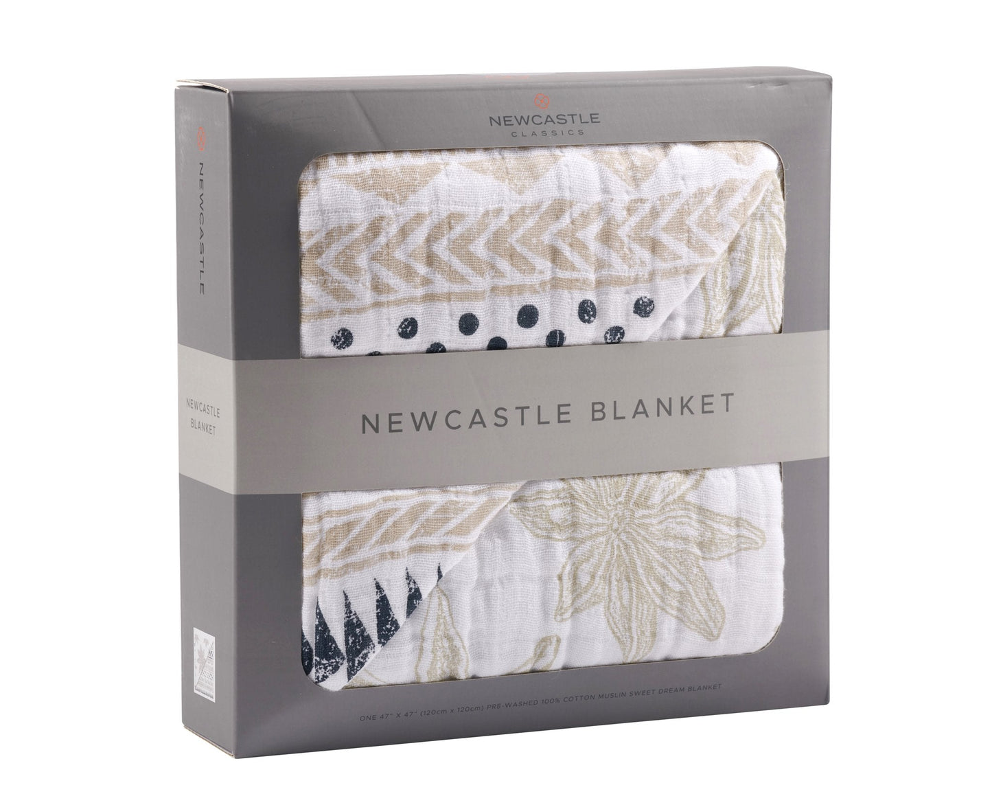 Pyramid and Boho Fields Cotton Muslin Newcastle Blanket