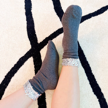 Sequin Chic Shine Top Socks