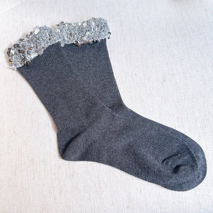 Sequin Chic Shine Top Socks