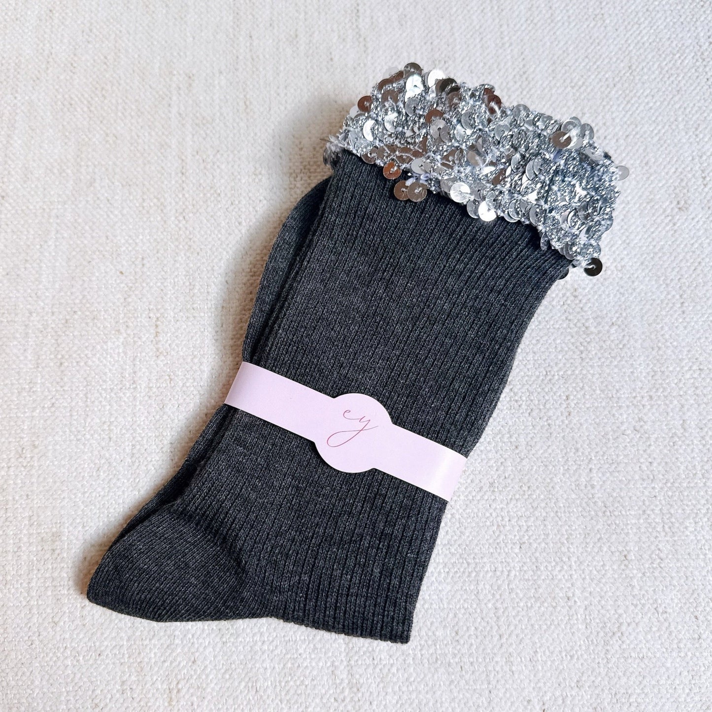 Sequin Chic Shine Top Socks