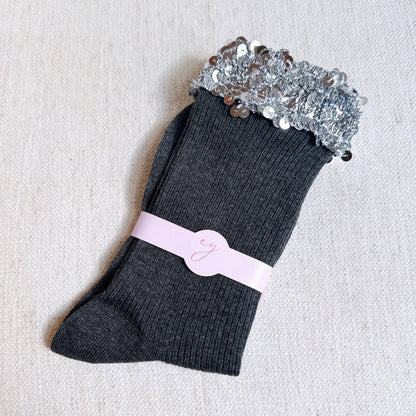 Sequin Chic Shine Top Socks