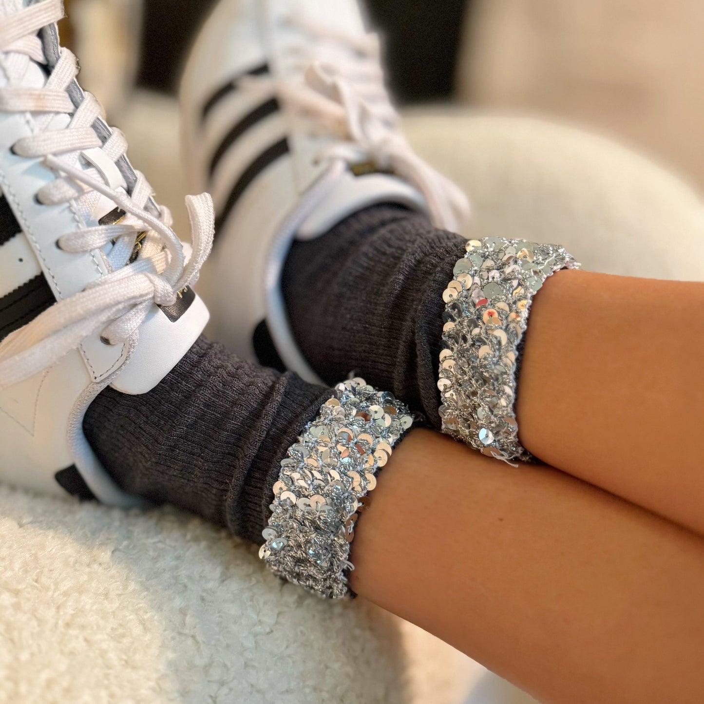 Sequin Chic Shine Top Socks