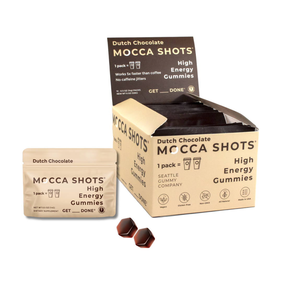 Mocca Shots Energy Gummies with Caffeine | 12-Pack - Dutch Chocolate