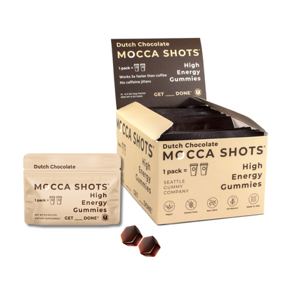Mocca Shots Energy Gummies with Caffeine | 12-Pack - Dutch Chocolate