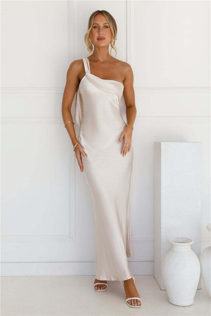 Strapless Satin Slit Long Dress for Women, Upper East Side, BYMANYC New York.