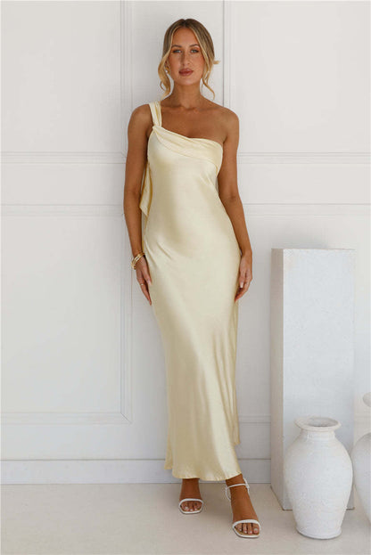 Strapless Satin Slit Long Dress for Women, Upper East Side, BYMANYC New York.