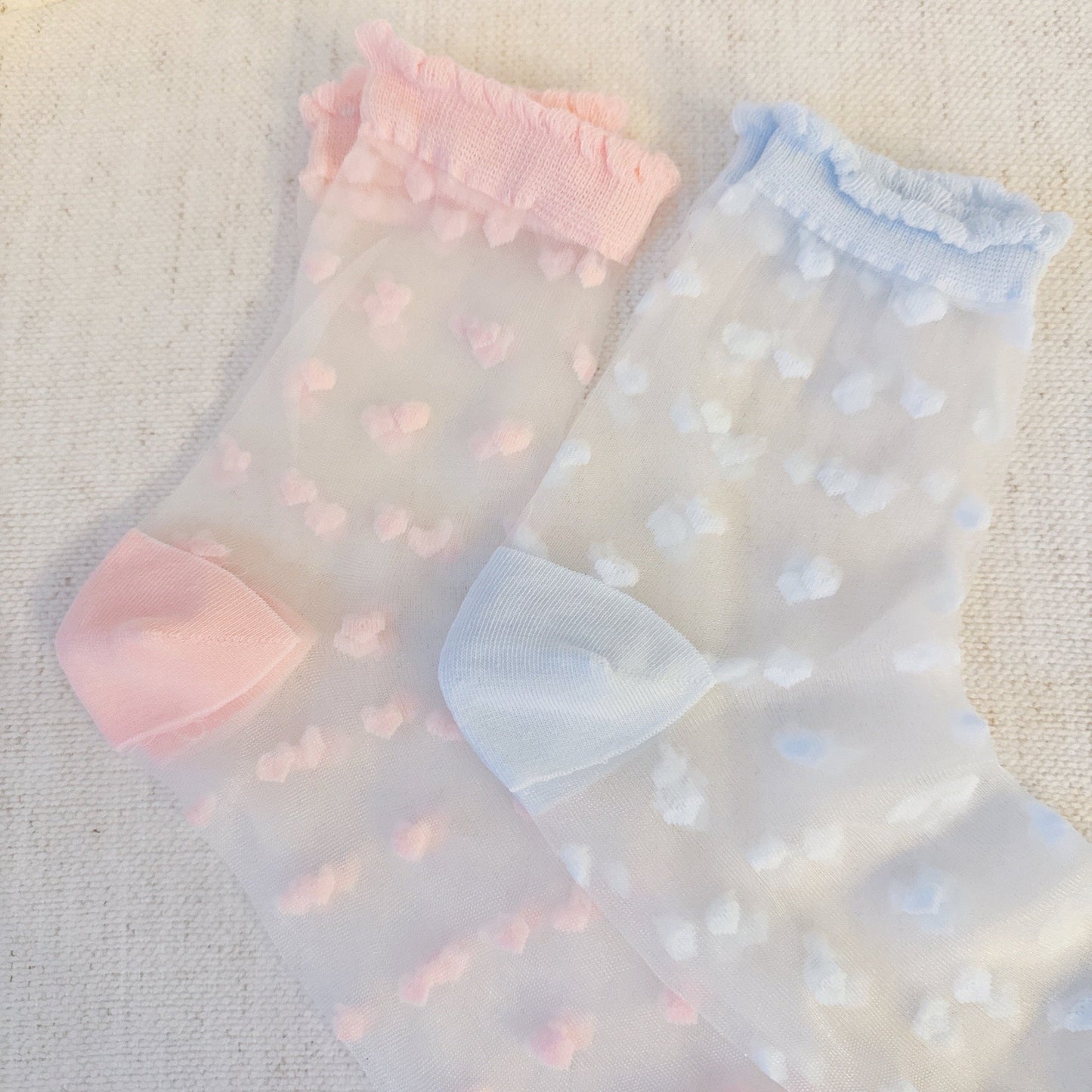 Sweet Hearts Sheer Socks Set of 2