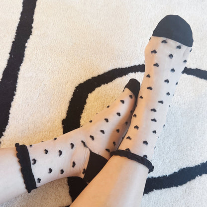 Sweet Hearts Sheer Socks Set of 2