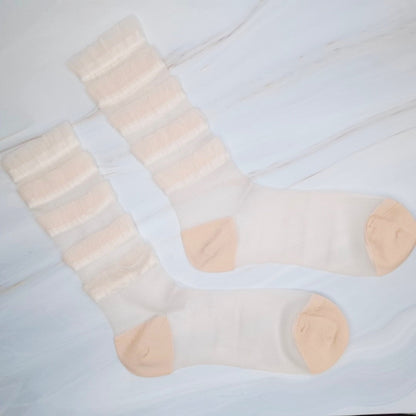 Tulle Lace Cascade Socks Set of 2