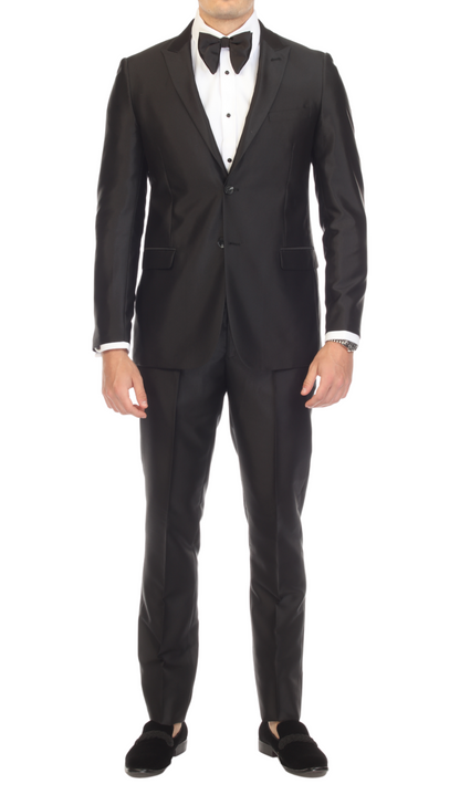 Oxford Black Sharkskin Slim Fit Suit