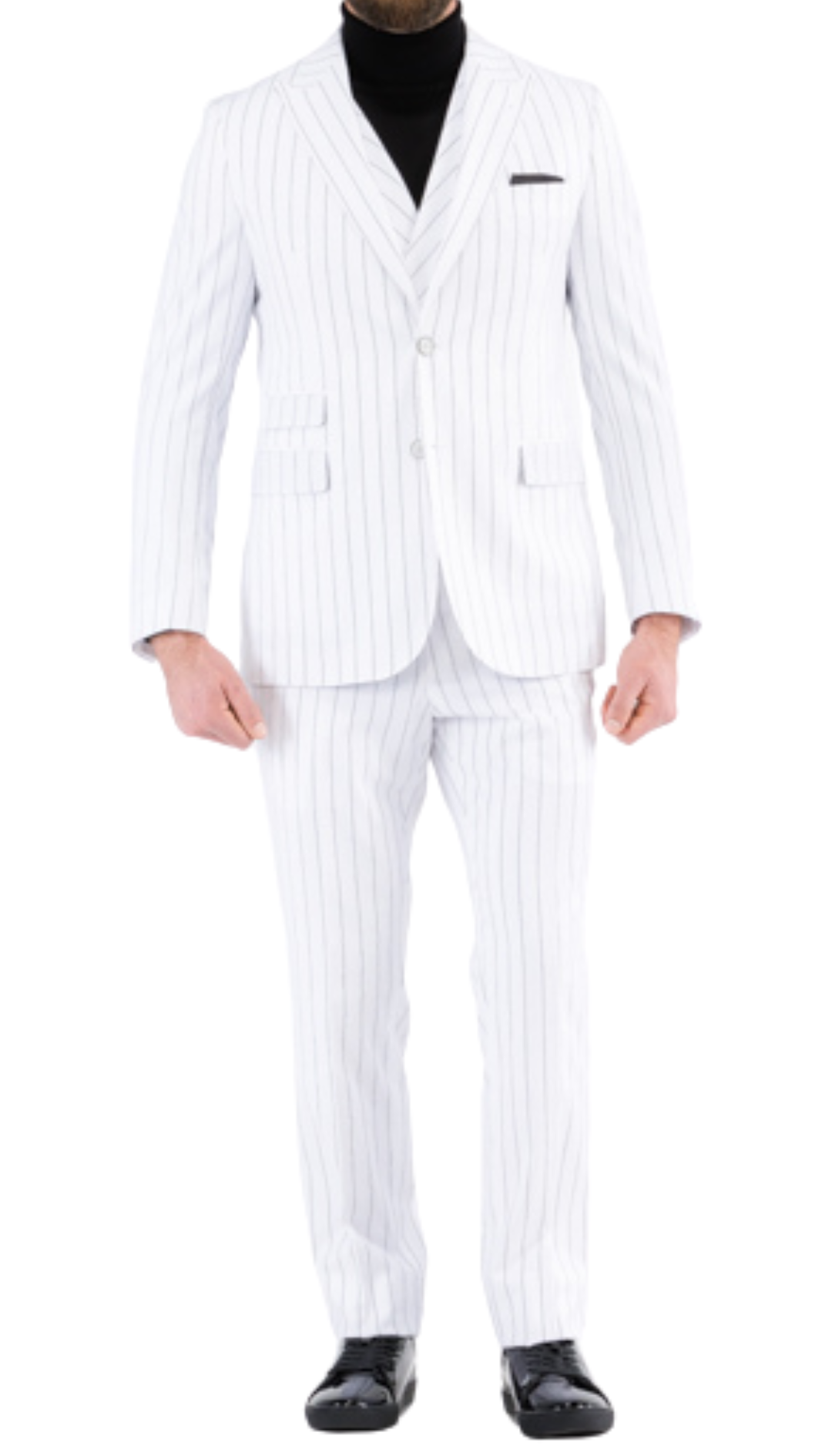 Bellagio White Black Mens 2 Button Slim Peak Lapel Suit With Pick Stitching Ticket Pocket Double Breasted Vest With Shaw