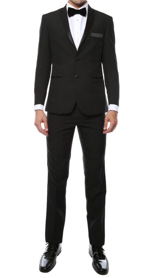 Paul Lorenzo MMTUX Black Regular Fit 2pc Tuxedo