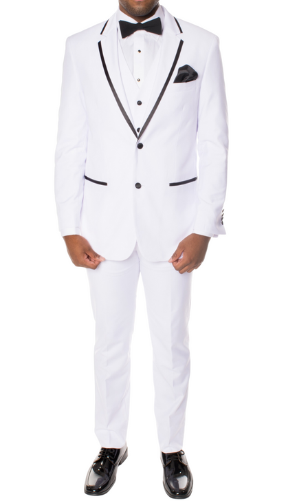 Celio White & Black 3 Piece Slim Fit Tuxedo