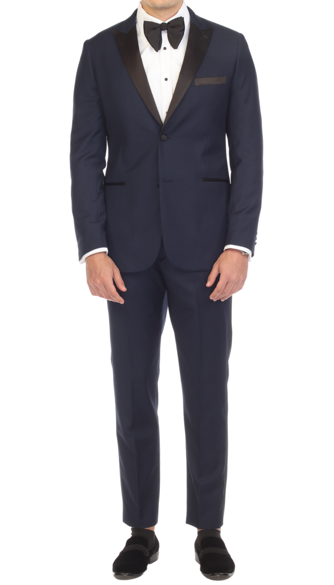 Debonair Navy Slim Fit Peak Lapel 2 Piece Tuxedo Suit Set