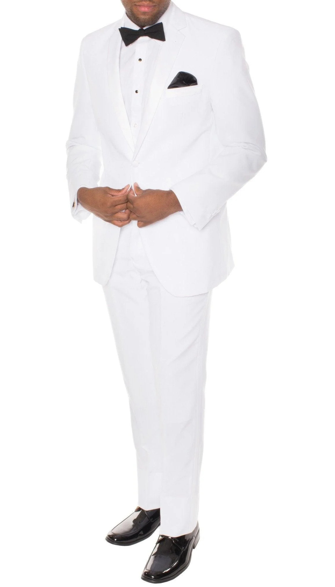 Paul Lorenzo Mens White Slim Fit 2 Piece Tuxedo