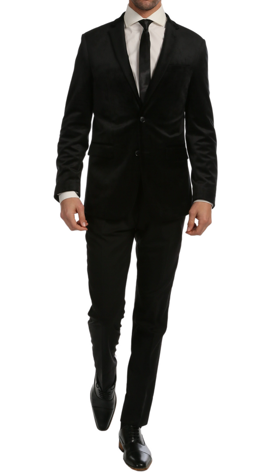 Ferrecci Men's Navy MARQUEE Velvet Blazer