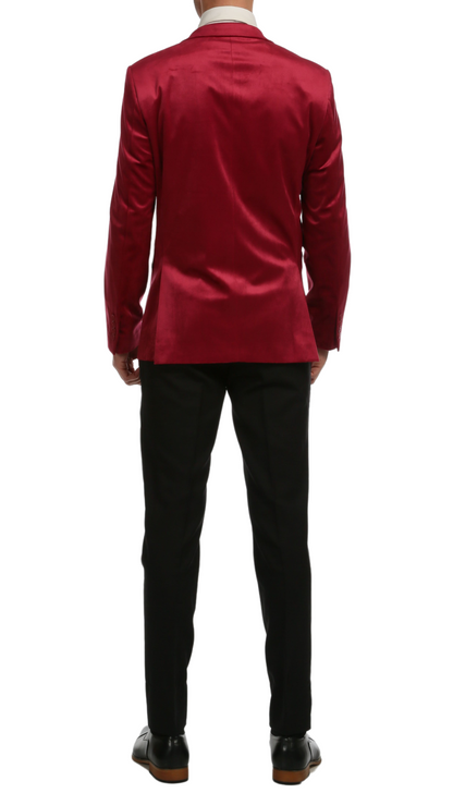 Ferrecci Men's Burgundy MARQUEE Velvet Blazer