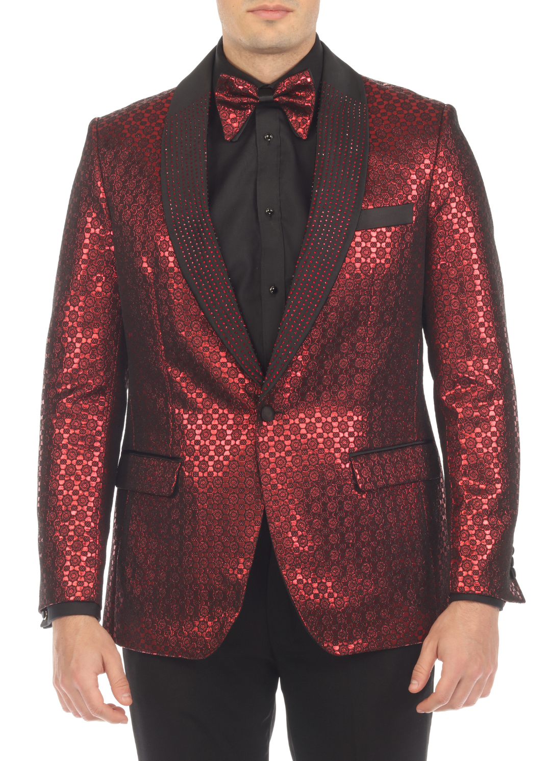 Men's Mojito Red Shawl Collar Tuxedo 1 Button 2 Vent Slim Fit