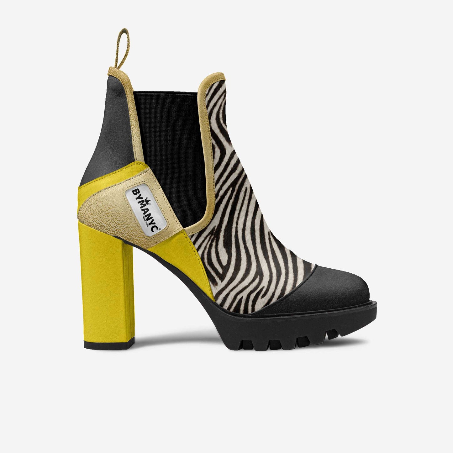 Vegan Elastic Designer Boot BYMANYC ® New York Urban Black