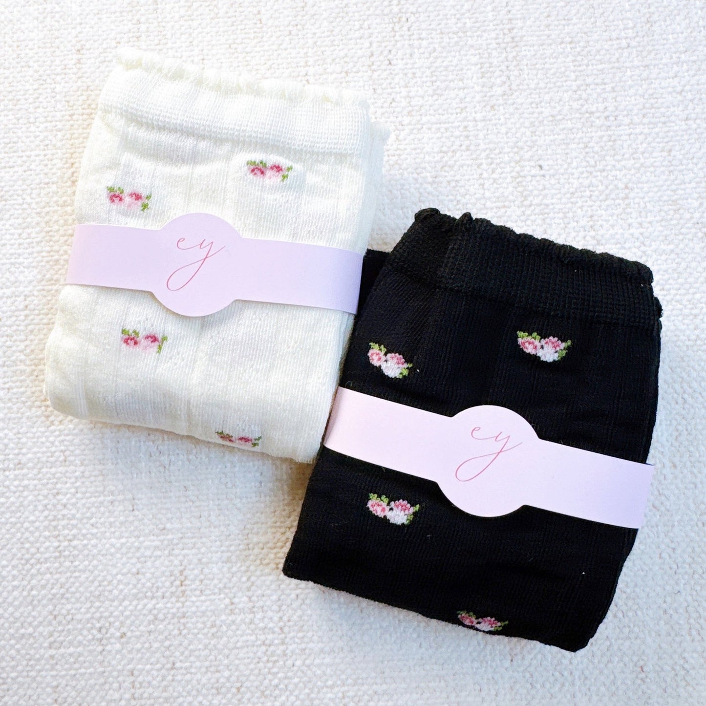 Vintage Floral Patterned Socks Set of 2