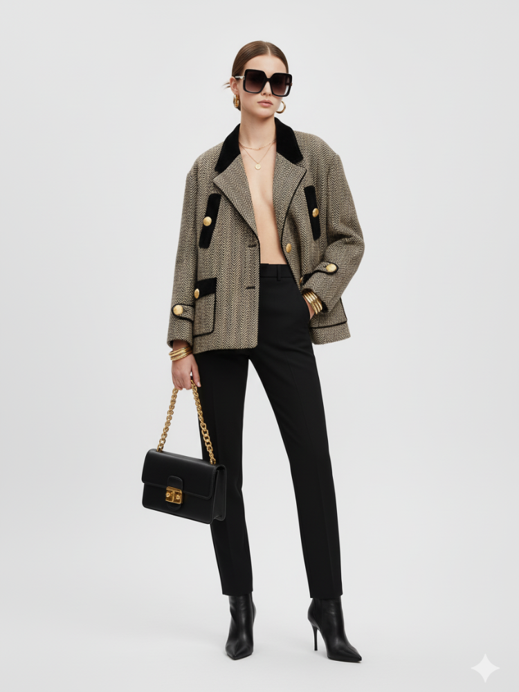 WEST VILLAGE Herringbone Tweed Jacket BYMANYC ® New York