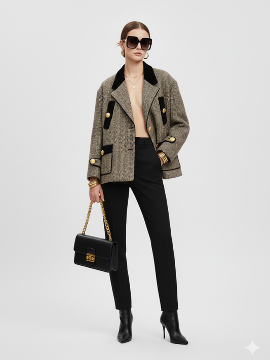 WEST VILLAGE Herringbone Tweed Jacket BYMANYC ® New York