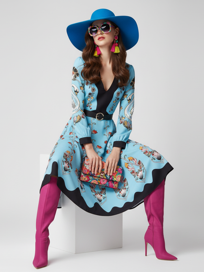 Waist-Cinched Floral Dress, the Met | Women - BYMANYC ® New York