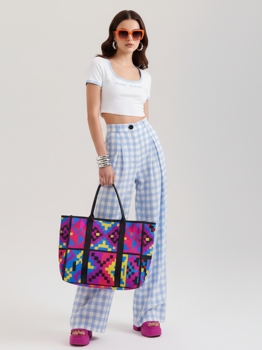 Wide-Leg Plaid Pants, Upper East Side | Women - BYMANYC ® New York
