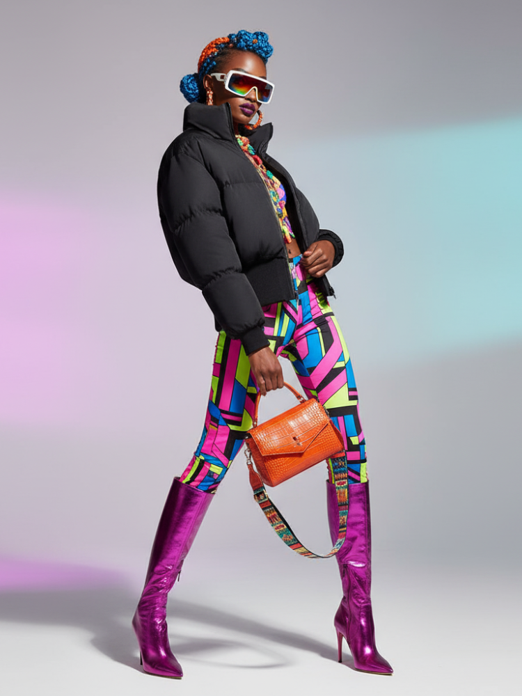 Women's Cropped Puffer Jacket HARLEM ECO FASHION BYMANYC ® New York