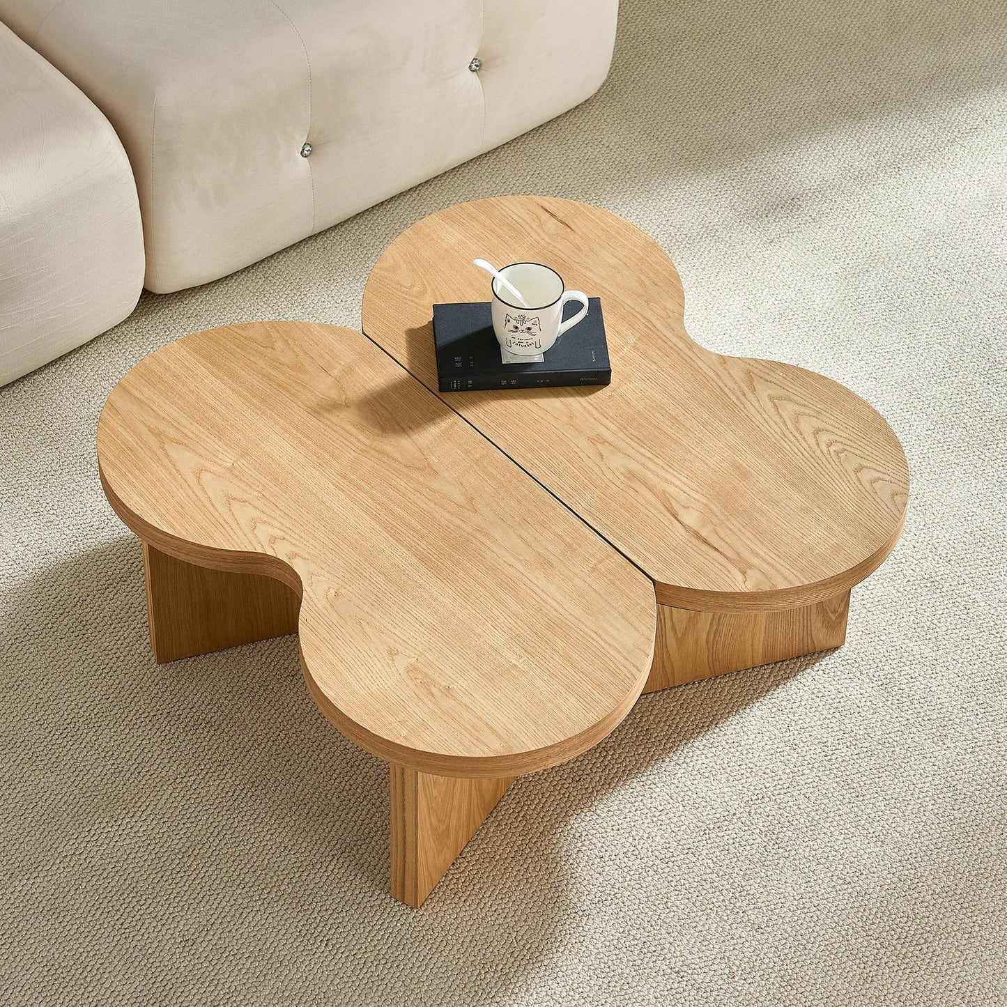 Modern Butterfly MDF Coffee Table, Used in Living Rooms, Bedrooms, Offices, With a Butterfly Shaped Appearance, NATURE