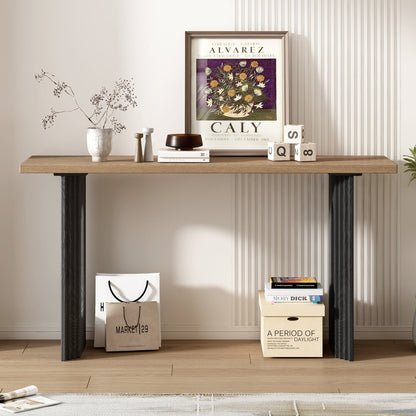 Uniquely Designed Console Table Made of Fraxinus Mandschuric Solid Wood Veneer,with Distinctive Round Hollow Legs, Suita