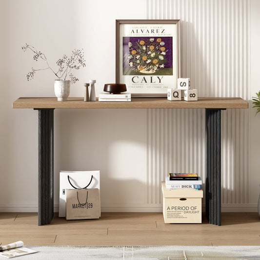 Uniquely Designed Console Table Made of Fraxinus Mandschuric Solid Wood Veneer,with Distinctive Round Hollow Legs, Suita